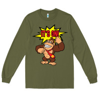 Army Green donkey kong Long Sleeve Tee - linhVisuals