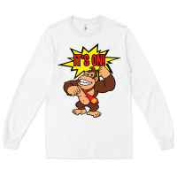 White donkey kong Long Sleeve Tee - linhVisuals