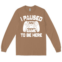 Toasted Coconut i paused my game to be here Long Sleeve Tee - linhVisuals