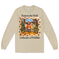 Mushroom restore the wolf defenders of wildlife Long Sleeve Tee - linhVisuals