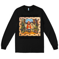 Black restore the wolf defenders of wildlife Long Sleeve Tee - linhVisuals