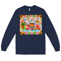 Navy christmas coffee class Long Sleeve Tee - CowhideDigitalArt