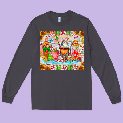 Christmas Coffee Class Long Sleeve Tee Designed By Cowhidedigitalart
