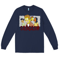 Navy sadgasm Long Sleeve Tee - linhVisuals