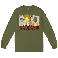 Army Green sadgasm Long Sleeve Tee - linhVisuals