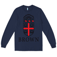 Navy brown university Long Sleeve Tee - linhVisuals