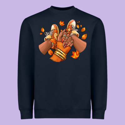 Black Girl Fall Sneakers Heavyweight Sweatshirt Designed By Ranaportraitstore