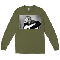 Army Green kurt smoking Long Sleeve Tee - linhVisuals
