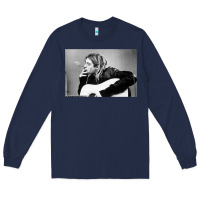 Navy kurt smoking Long Sleeve Tee - linhVisuals