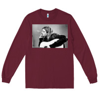 Burgundy kurt smoking Long Sleeve Tee - linhVisuals