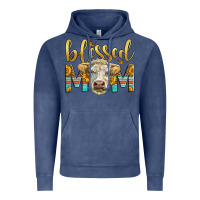 Vintage Denim Western Blessed Mom Charolais Bull Mother's Day Vintage Hoodie - LillyAllenDesigns
