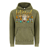 Vintage Olive Western Blessed Mom Charolais Bull Mother's Day Vintage Hoodie - LillyAllenDesigns