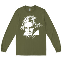 Army Green beethoven Long Sleeve Tee - linhVisuals