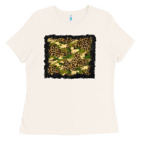 Camouflage And Leopard Background Ladies Tee | Teevron