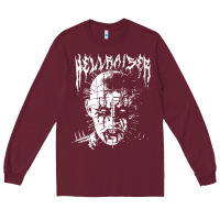 Burgundy black metal pinhead Long Sleeve Tee - linhVisuals