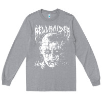 Heather Grey black metal pinhead Long Sleeve Tee - linhVisuals