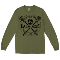 Army Green lacrosse legally beating people with sticks Long Sleeve Tee - linhVisuals