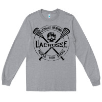 Heather Grey lacrosse legally beating people with sticks Long Sleeve Tee - linhVisuals