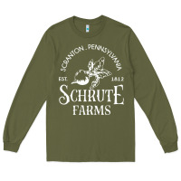 Army Green schrute farms Long Sleeve Tee - linhVisuals