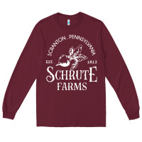 Burgundy schrute farms Long Sleeve Tee - linhVisuals