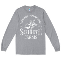 Heather Grey schrute farms Long Sleeve Tee - linhVisuals