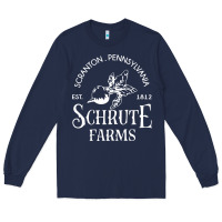 Navy schrute farms Long Sleeve Tee - linhVisuals
