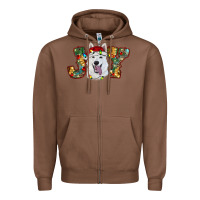 Chestnut white shepherd christmas joy Zipper Hoodie - RanaPortraitStore