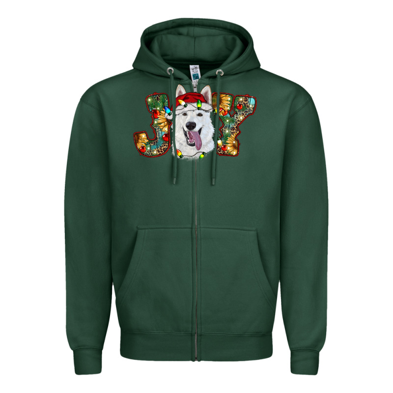 White Shepherd Christmas Joy Zipper Hoodie by RanaPortraitStore | Teevron