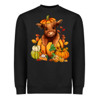 Black Fall Autumn heifer pumpkin Heavyweight Sweatshirt - RanaPortraitStore