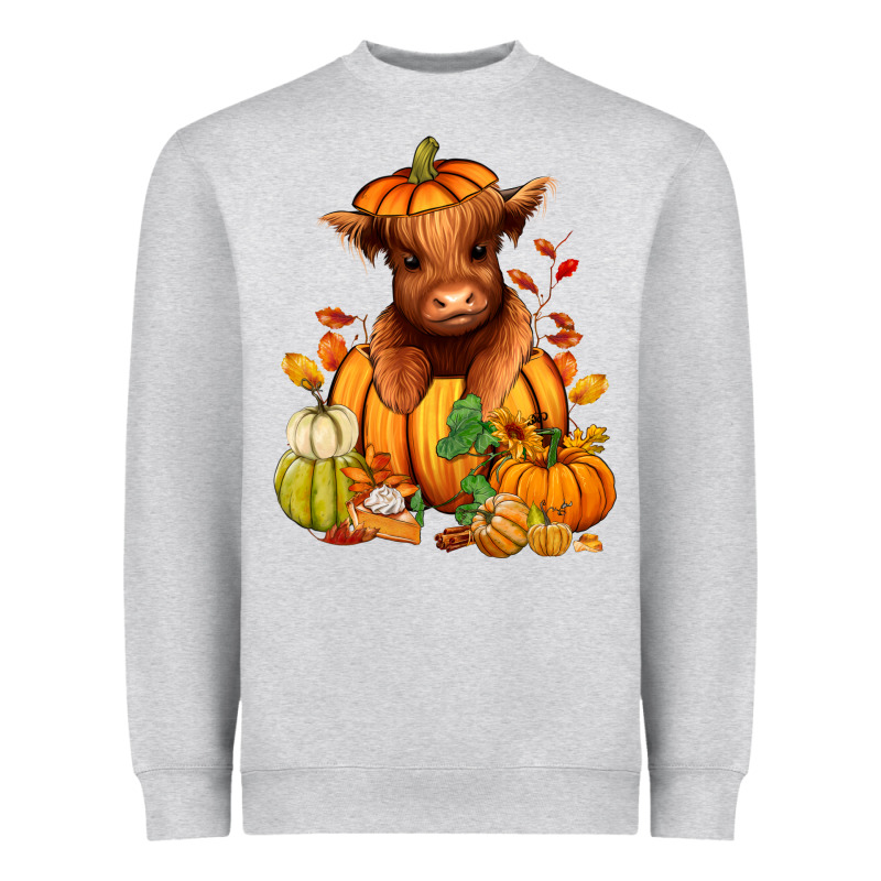 Fall Autumn Heifer Pumpkin Heavyweight Sweatshirt by RanaPortraitStore | Teevron