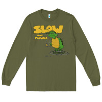 Army Green slow but mellow crazy Long Sleeve Tee - linhVisuals