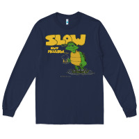 Navy slow but mellow crazy Long Sleeve Tee - linhVisuals