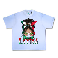 Grape Ice proud latina messy bun mama Urban Heavy Tee - BundleAndBundleShop