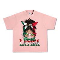 Salmon proud latina messy bun mama Urban Heavy Tee - BundleAndBundleShop