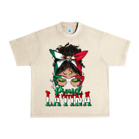 Sandshell proud latina messy bun mama Urban Heavy Tee - BundleAndBundleShop