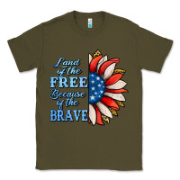 Army Green Patriotic Sunflower Classic Tee - Jasminsmagicworld