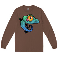 Chestnut cute colorful cartoon gecko Long Sleeve Tee - linhVisuals