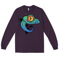 Plum cute colorful cartoon gecko Long Sleeve Tee - linhVisuals