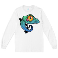 White cute colorful cartoon gecko Long Sleeve Tee - linhVisuals