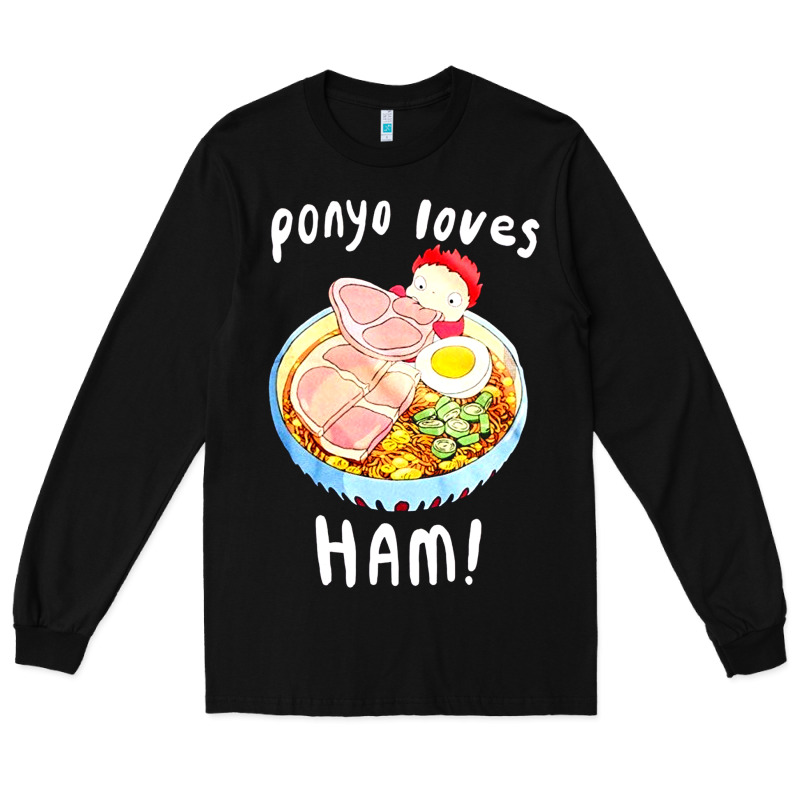 Studio Ghibli Ponyo Loves Ham Long Sleeve Tee by linhVisuals | Teevron