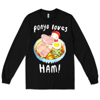 Black studio ghibli ponyo loves ham Long Sleeve Tee - linhVisuals