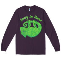Plum hang in there magical chameleon Long Sleeve Tee - linhVisuals