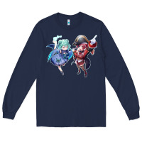 Navy Houshou Marine and Uruha Rushia Long Sleeve Tee - linhVisuals