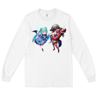 White Houshou Marine and Uruha Rushia Long Sleeve Tee - linhVisuals