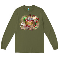 Army Green Christmas Elf Long Sleeve Tee - CowhideDigitalArt