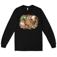 Black Christmas Elf Long Sleeve Tee - CowhideDigitalArt