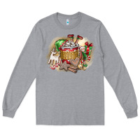 Heather Grey Christmas Elf Long Sleeve Tee - CowhideDigitalArt