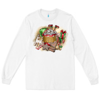 White Christmas Elf Long Sleeve Tee - CowhideDigitalArt