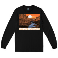 Black vintage grand canyon national park retro colorado river 80s Long Sleeve Tee - linhVisuals