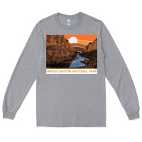 Heather Grey vintage grand canyon national park retro colorado river 80s Long Sleeve Tee - linhVisuals